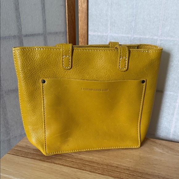 Portland Leather Handbags - Portland Leather Mustard Yellow Mini Crossbody Tote Handbag
